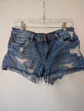 Blank NYC Distressed Blue Denim Cutoff Shorts